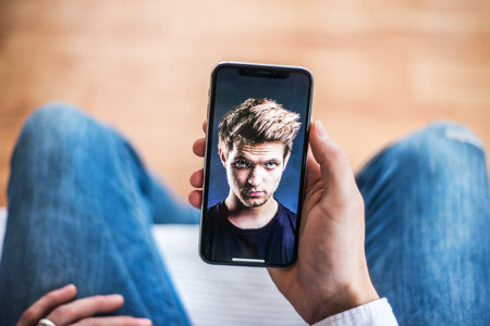 NOVA BANA, SLOVAKIA - DEC 14, 2017: New Apple iPhone X smartphone.のeditorial素材