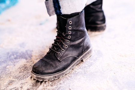 Legs of a woman worker.の写真素材