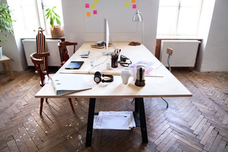 The interior of an empty modern office or a studio.の写真素材