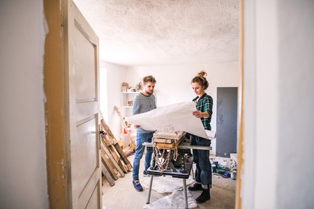 Small business of a young couple.の写真素材