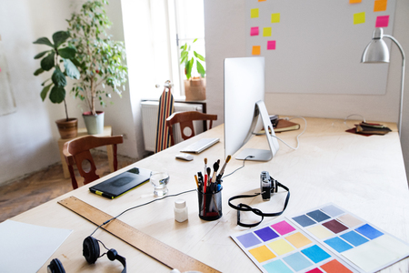 The interior of an empty modern office or a studio.の写真素材