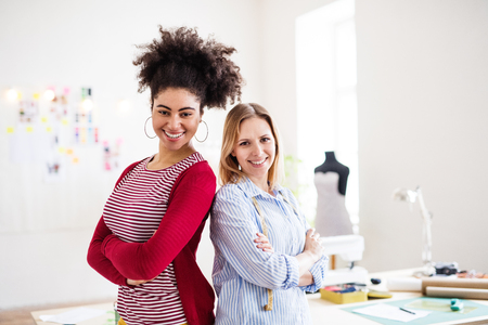 Young creative women in a studio, startup business.の写真素材