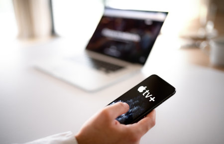 NOVA BANA, SLOVAKIA - SEPT 25, 2019: New Apple iPhone 11 Pro smartphone.のeditorial素材