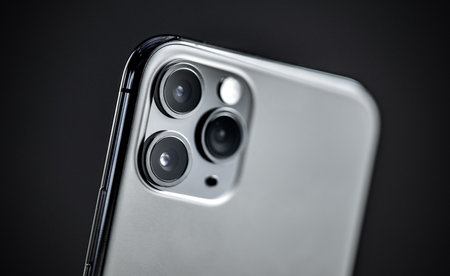 NOVA BANA, SLOVAKIA - SEPT 25, 2019: New Apple iPhone 11 Pro smartphone.のeditorial素材