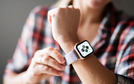 NOVA BANA, SLOVAKIA - NOV 12, 2019: New Apple Watch Series 5のeditorial素材