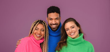 Portrait of group of multiethnic friends, concept of diversity and friendship.
