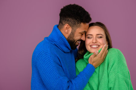 Portrait of two multiracial friends, concept of diversity and friendship.