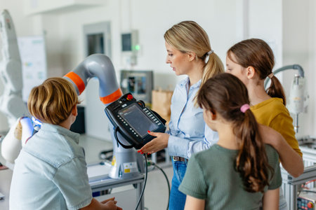 Field trip to real robotics laboratory, encouraging children in career in robotics. Real scientist...