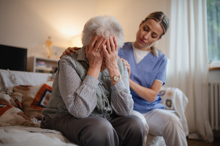 Psychologist provides mental health support and grief counseling to elderly patient.