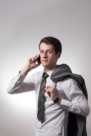 Portrait of handsome young male businessman in suitの写真素材