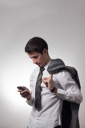 Portrait of handsome young male businessman in suitの写真素材