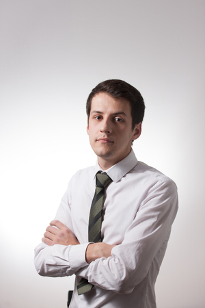 Portrait of handsome young male businessman in suitの写真素材
