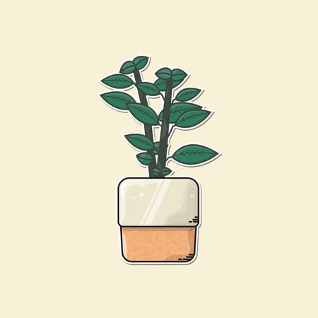Potted Plant in Flat Image are suitable for printed on clothes and paperのイラスト素材
