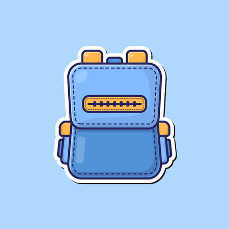 Simple backpack cartoon vector illustration Premium Vectorのイラスト素材