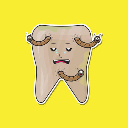 teeth damaged by germsのイラスト素材