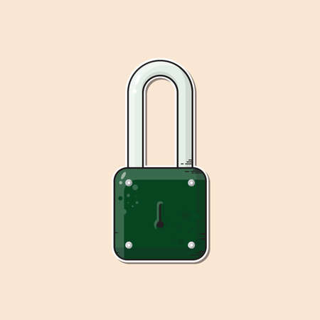 Green padlock vector illustration Premium Vector
