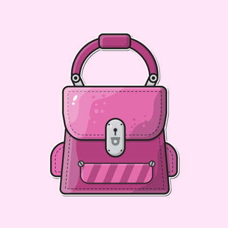 girl school bag equipment flat style icon Free Vectorのイラスト素材