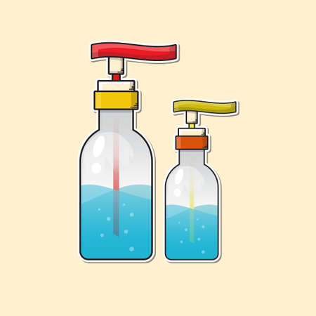 Hand sanitizer  press and aerosol dispenser spray bottlesのイラスト素材