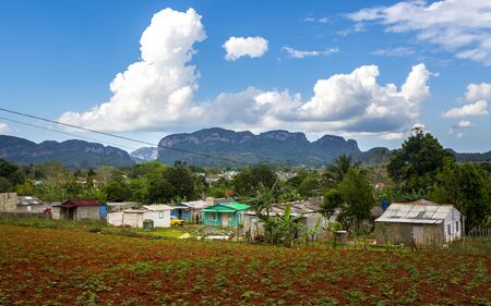 Vinales, Cuba - March 26 2019: View of Vinales Valley, UNESCO, Vinales, Pinar del Rio Province, Cuba, West Indies, Caribbean, Central Americaのeditorial素材