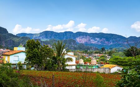 Vinales, Cuba - March 26 2019: View of Vinales Valley, UNESCO, Vinales, Pinar del Rio Province, Cuba, West Indies, Caribbean Central Americaのeditorial素材