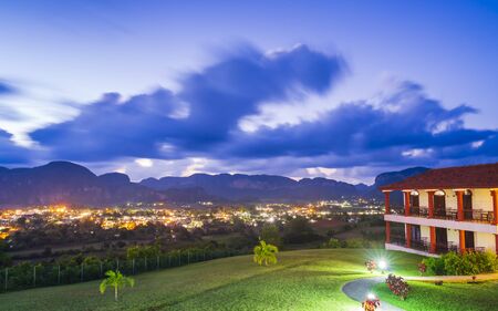 Vinales, Cuba - March 26 2019: view of Vinales Valley at dusk, UNESCO, Pinar del Rio Province, Cuba, West Indies, Caribbean, Central Americaのeditorial素材