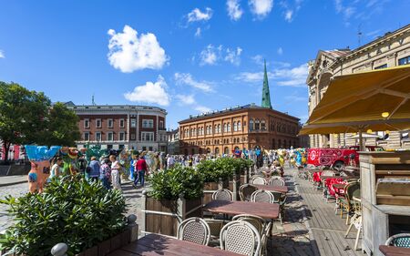 Dome Cathedral square, United Buddy Bears, The Art of Tolerance, Riga, Latvia, Baltic States, Europeのeditorial素材