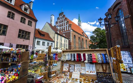Traditional Latvian souvenirs, Old Town, UNESCO World Heritage Site, Riga, Latvia, Baltic States Europeのeditorial素材