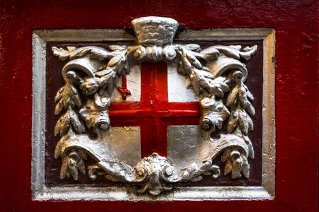 London, England - January 22 2018: The Cross of St George inside of Leadenhall Market, The City, London, England, United Kingdom, Europeのeditorial素材