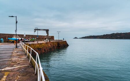 Jersey, Channel Islands - December 31 2018: Bouley Bay harbour, Jersey, U.K. 19th century small fishing port on the North of the island.のeditorial素材