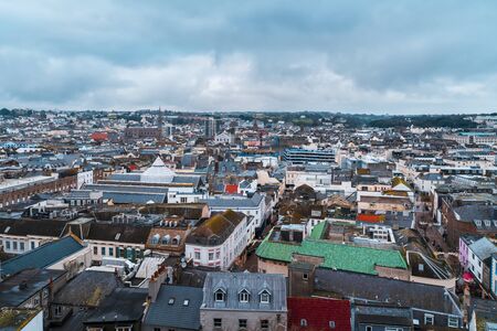 Jersey, Channel Islands - December 31 2018: St. Helier skyline, Jersey, Channel Islands United Kingdom Europeのeditorial素材