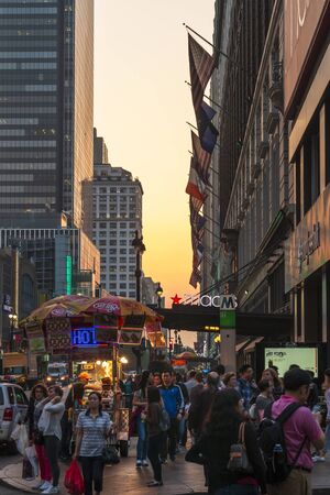 New York, USA - May 19 2015: Busy street in Manhattan, New York, United States of America, North Americaのeditorial素材