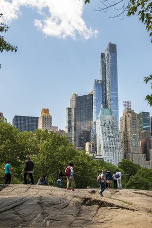New York, USA - May 19 2015: New York skyline from Central Park, New York City, Manhattan, United States of America, North Americaのeditorial素材