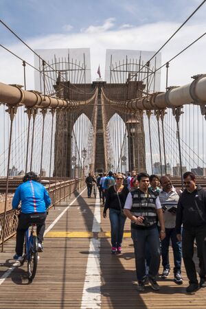 New York, USA - May 19 2015: Brooklyn Bridge, New York, United States of America, North Americaのeditorial素材