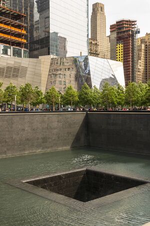 New York, USA - May 19 2015: 9/11 Memorial and World Trade Center, Lower Manhattan, New York City, United States of America, North Americaのeditorial素材