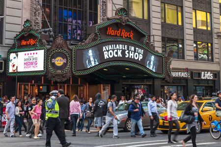 New York, USA - May 19 2015: The Hard Rock Cafe in Times Square, New York City, United States of America, North Americaのeditorial素材