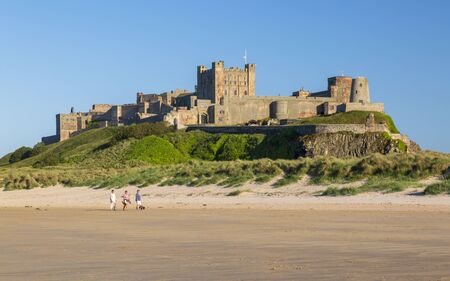 Northumberland, England - June 27 2018: Bamburgh Castle, Northumberland England United Kingdom Europeのeditorial素材