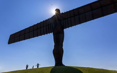 Newcastle, England - June 27 2018: Angel of the North sculpture by Antony Gormley, Gateshead, Newcastle-upon-Tyne, Tyne and Wear, England, United Kingdom, Europeのeditorial素材