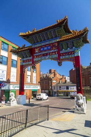 Newcastle, England - June 27 2018: Entarance to Chinatown, Newcastle Upon Tyne, Tyne and Wear, England, United Kingdom Europeのeditorial素材