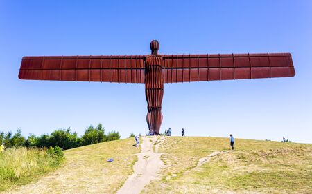 Newcastle, England - June 27 2018: Angel of the North sculpture by Antony Gormley, Gateshead, Newcastle-upon-Tyne, Tyne and Wear, England, United Kingdom, Europeのeditorial素材