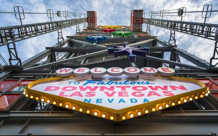 Las Vegas, USA - May 21 2018: Downtown Las Vegas sign, Nevada, USA North Americaのeditorial素材
