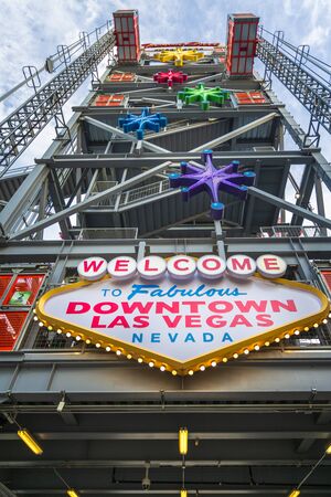 Las Vegas, USA - May 21 2018: Downtown Las Vegas sign, Nevada, USA North Americaのeditorial素材