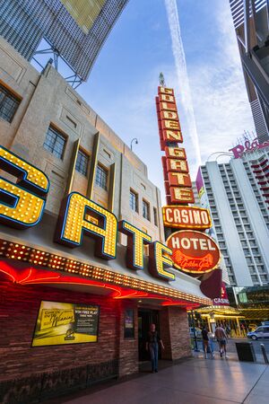 Las Vegas, USA - May 21 2018: Neon lights on the Fremont Street Experience, Downtown, Las Vegas, Nevada, USA, North Americaのeditorial素材