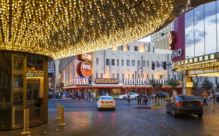 Las Vegas, USA - May 21 2018: Neon lights on the Fremont Street Experience, Downtown, Las Vegas, Nevada, USA, North Americaのeditorial素材
