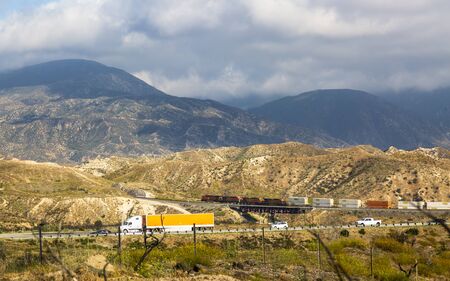 California, USA - May 27 2018: View of highway 15 near los Angeles, California, United States of America, North Americaのeditorial素材