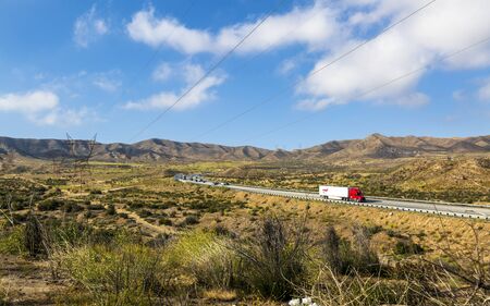 California, USA - May 27 2018: View of highway 15 near los Angeles, California, United States of America, North Americaのeditorial素材