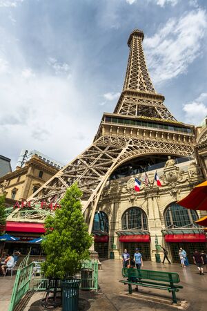 Las Vegas, USA - May 22 2018: View of Eifel Tower of the Paris Hotel and Casino on The Strip, Las Vegas Boulevard, Las Vegas, Nevada, USA, North Americaのeditorial素材