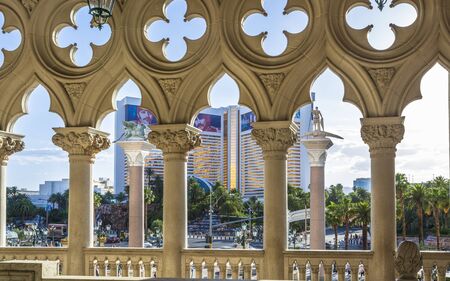 Las Vegas, USA - May 24 2018: View of Mirage from The Venetian Hotel and Casino, The Strip, Las Vegas Boulevard, Las Vegas, Nevada, USA, North Americaのeditorial素材