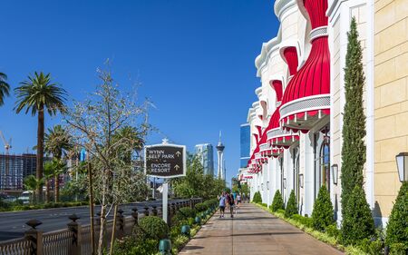 Las Vegas, USA - May 24 2018: Stratosphere, The Strip, Las Vegas Boulevard, Las Vegas, Nevada, United States of America, North Americaのeditorial素材