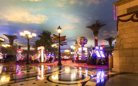 Las Vegas, USA - May 24 2018: Inside Paris Las Vegas Casino, The Strip, Las Vegas Boulevard, Las Vegas, Nevada, United States of America, North Americaのeditorial素材