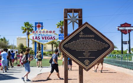 Las Vegas, USA - May 24 2018: View of Welcome to Fabulous Las Vegas sign on The Strip, Las Vegas Boulevard, Las Vegas, Nevada, USA, North Americaのeditorial素材
